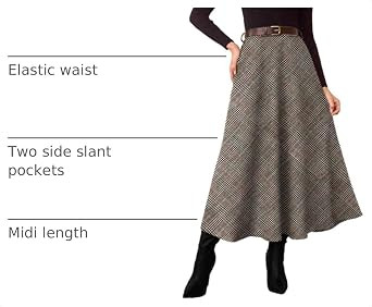 Pink Queen Plaid Skirts for Women A Line High Waist Flared Tartan Skirts | Amazon (US)