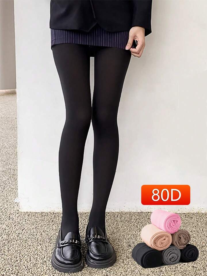 1 Pair Women Opaque Pantyhose, High Elasticity Leggings Tights For Spring/Autumn Wearing | SHEIN