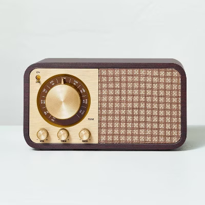 Small Wood Finish with Brass Retro Radio - Hearth & Hand™ with Magnolia | Target