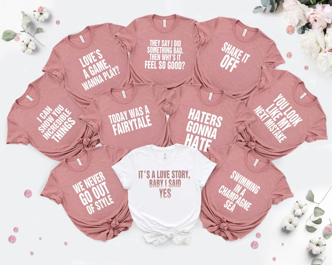 Bachelorette Party Shirts, Bachelorette Shirts, Lyrics Bachelorette Party Shirts, Bridal Shower S... | Etsy (US)