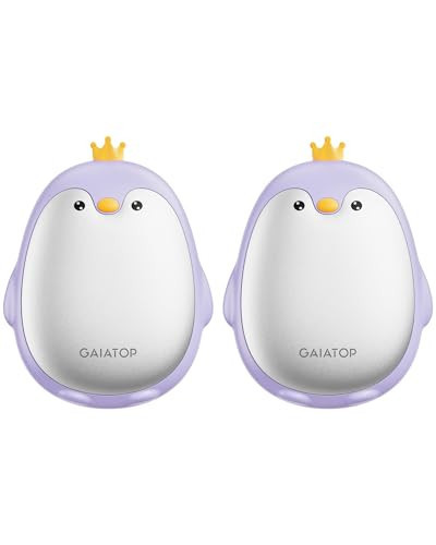 Gaiatop Magnetic Hand Warmers Rechargeable 2 Pack, 3 Settings Pocket-Sized Cute Penguin, Fast Hot Hands Reusable Portable Electric Heater for Camping Hunting Golf, Gifts for Women Men Purple | Amazon (UK)