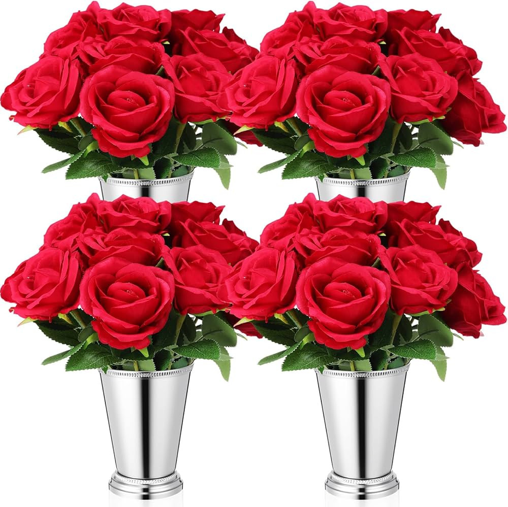 Roshtia 28 Pcs Derby Day Party Decorations Roses Centerpieces Mint Julep Cup for Horse Racing Par... | Amazon (US)