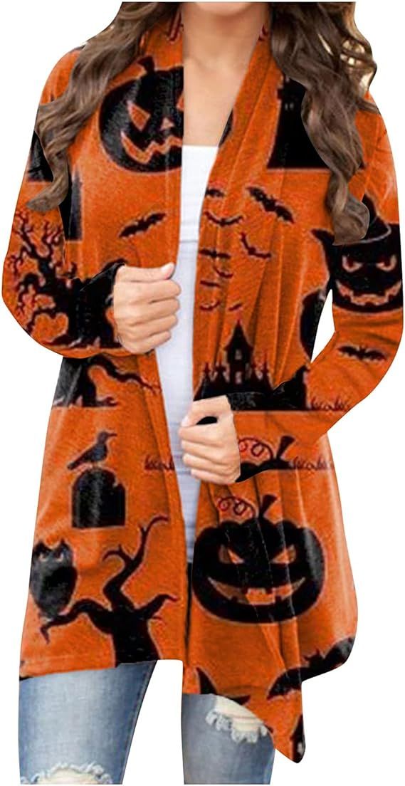 COTECRAM Halloween Costumes for Women 2023 Fashion Lightweight Open Front Cardigan Casual Long Sl... | Amazon (US)