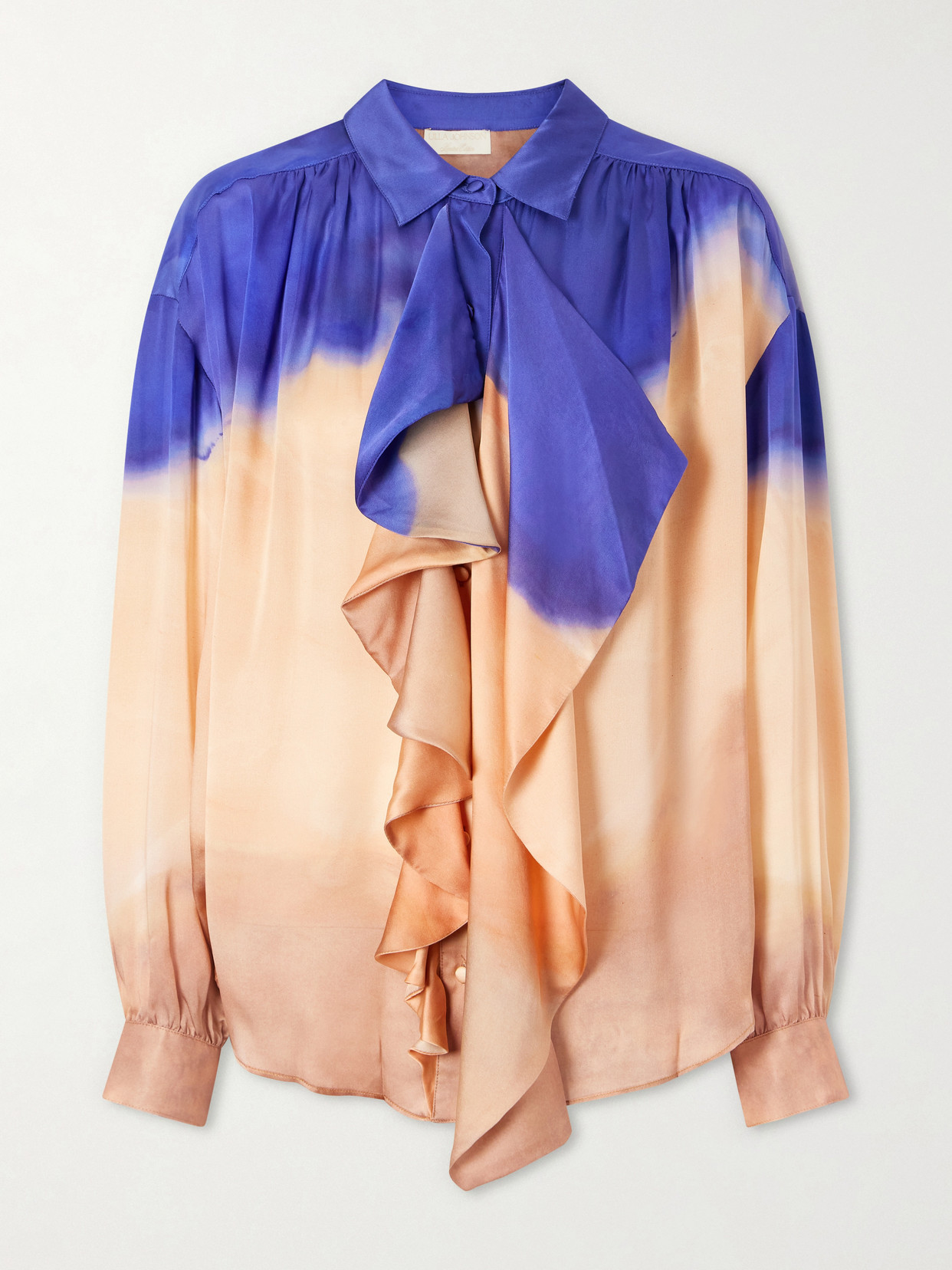 Ulla Johnson - Gesture Ruffled Dégradé Silk-satin Blouse - Multi | NET-A-PORTER (US)