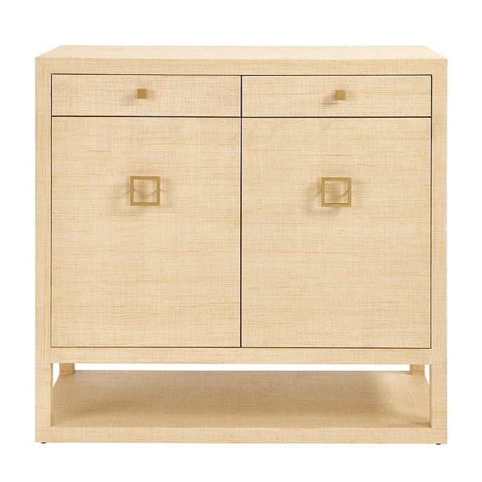 Adele Sideboard Cabinet Natural Raffia Covered Storage Furniture | Ballard Designs, Inc.