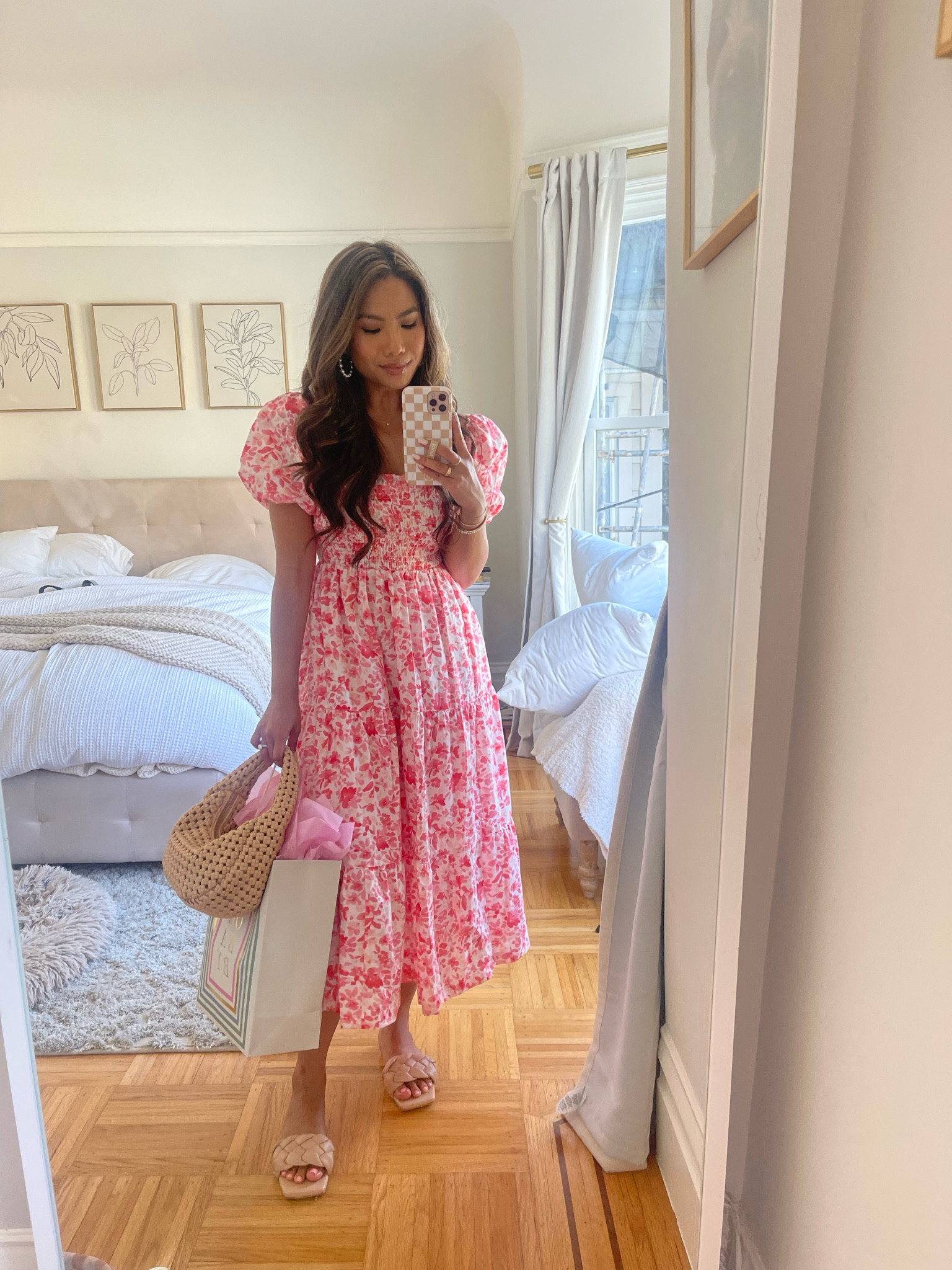 Floral dress runs TTS, wearing XS petite 