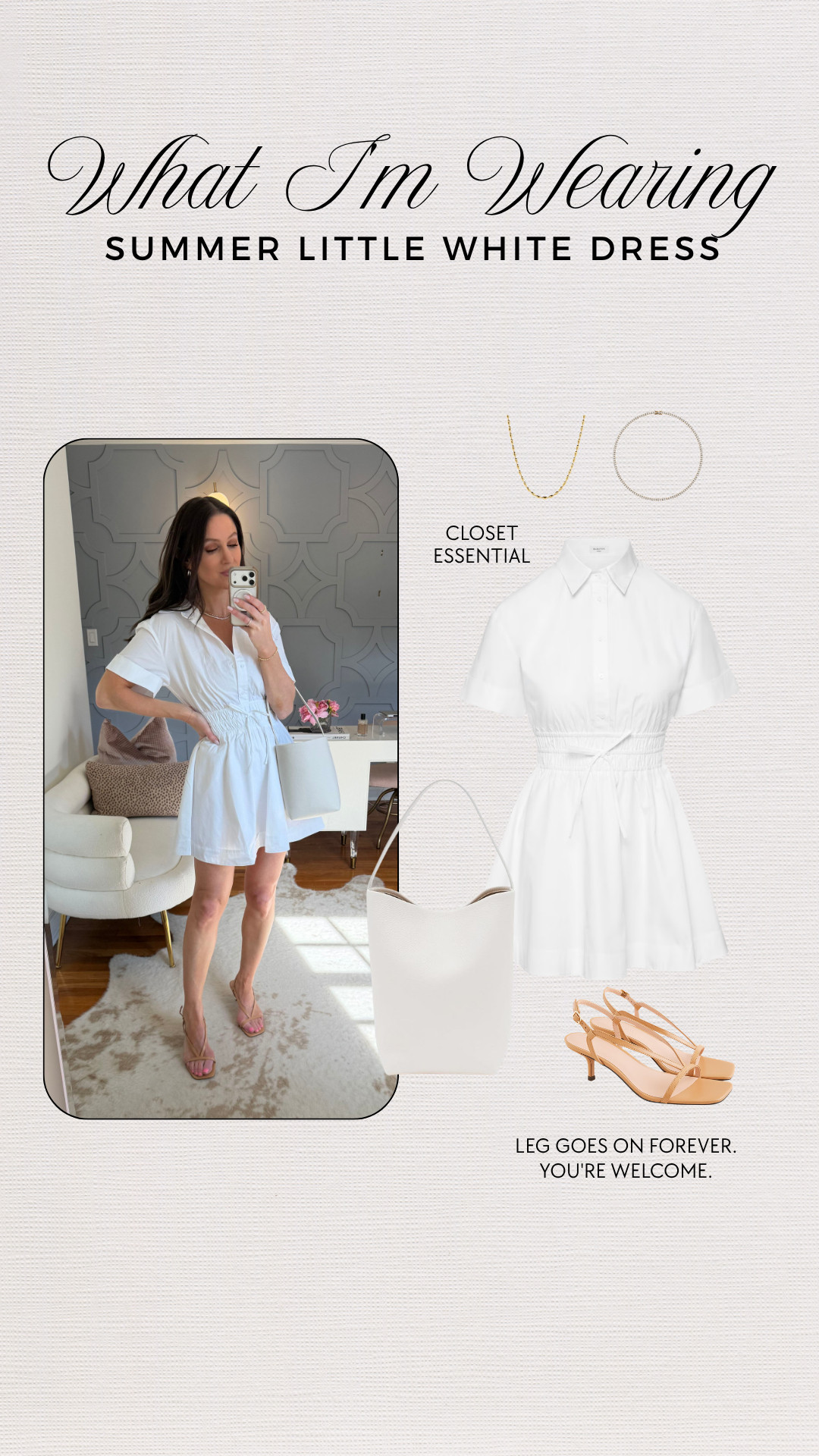 The little white dress I'll be reaching for all summer. I love the easy fit and the extra upper arm coverage. It feels effortless, flattering, and perfect for everything from brunch to vacation.

little white dress • summer dress • effortless chic 

 #LTKgrwm #LTKootd #LTKOver40