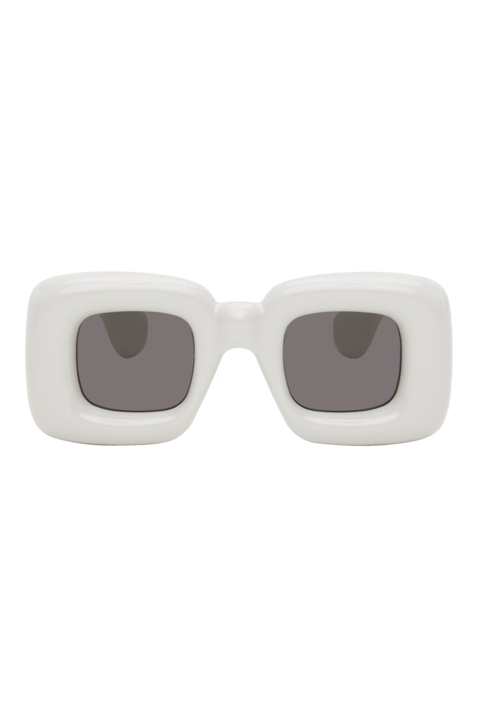 White Inflated Rectangular Sunglasses | SSENSE