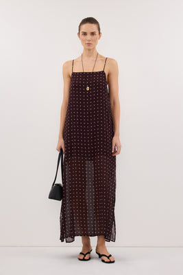 VANESSA BITTER CHOC SLEEVELESS MIDI DRESS | DISSH