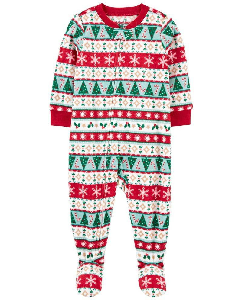 1-Piece Christmas Fleece Footie PJs | OshKosh B'gosh