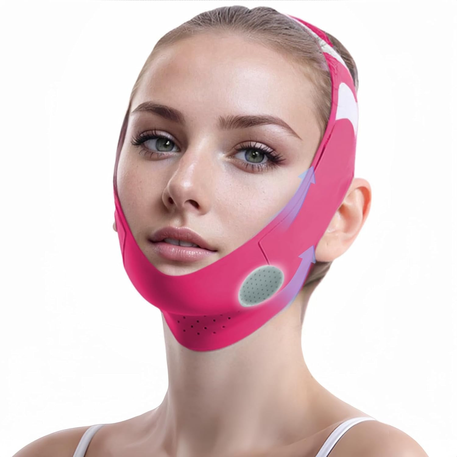 Graphene V-Line Mask Chin Up Mask V Shaped Face Mask Chin Strap for Sleeping,Jawline Shaper,Red,Medium | Amazon (US)