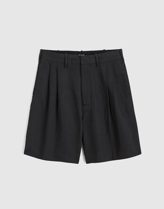 Double-Pleated Shorts in Meridian Linen Blend | Madewell