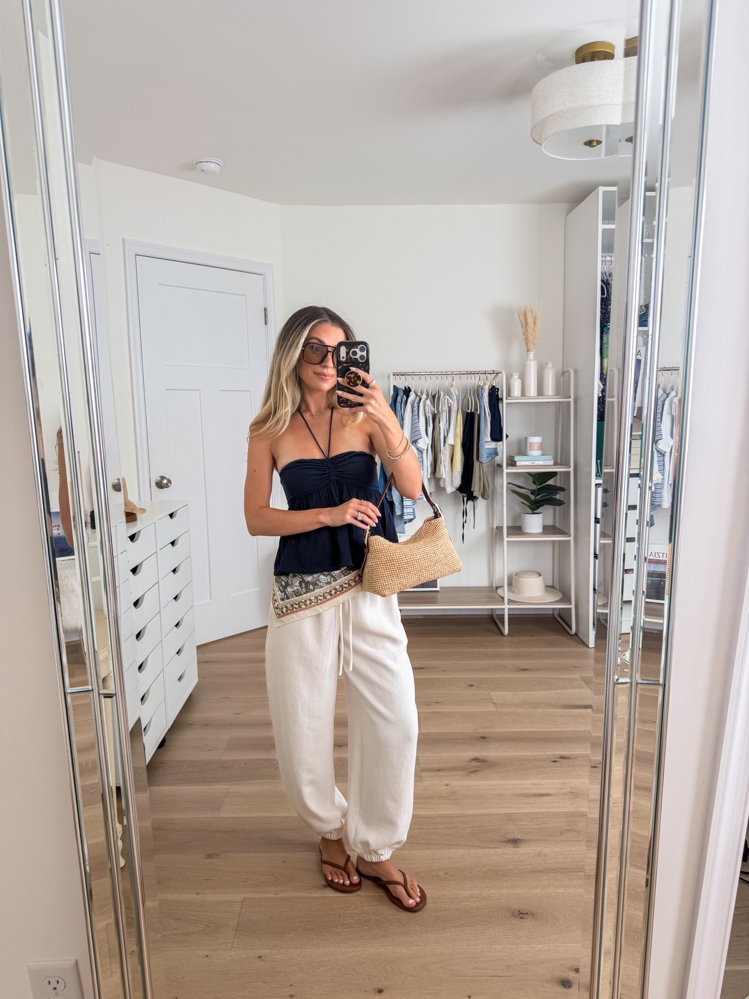 cute casual summer outfit of the day 🌊☁️📖🍒 
+ top: xs — can be worn as a halter or tube top
+ aritzia balloon pants: xxs — I’m 5’2 and these are in the crepette material! So no wrinkling and they’re not see through

#LTKootd #LTKmomlife #LTKPetite