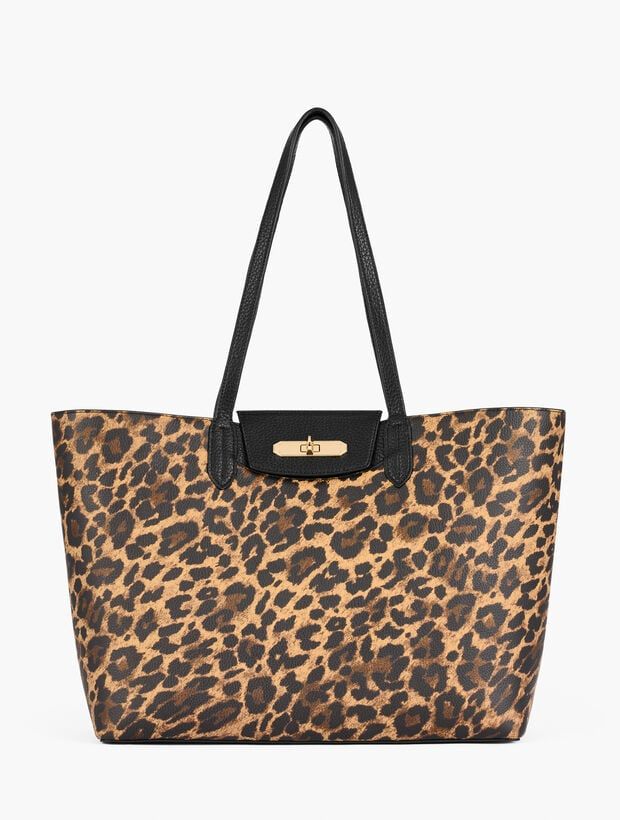 Kendell Leopard Leather Tote | Talbots