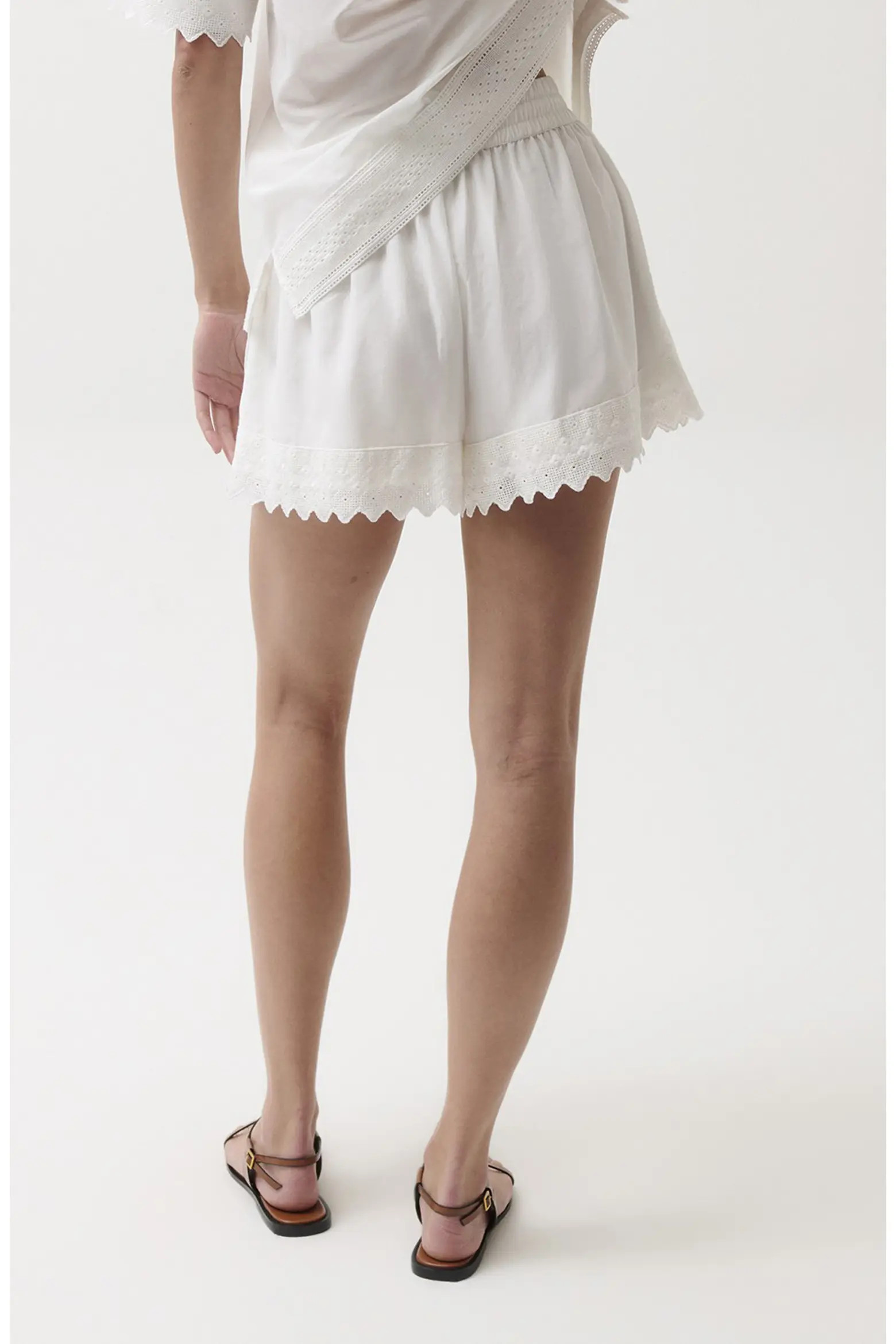 Meiya Lace Trim Cotton & Silk Shorts (Women) | Nordstrom | Nordstrom