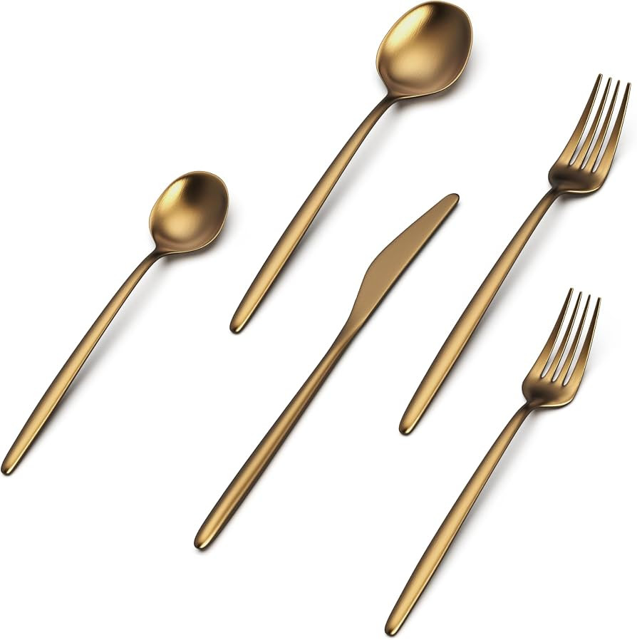 JazzUpCo Minimalist 2.0 20-Piece Flatware Set, 18/10 Stainless Steel | Amazon (US)