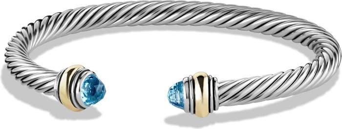 Cable Classics Bracelet with Semiprecious Stones & 14K Gold Accent, 5mm | Nordstrom