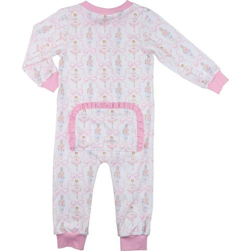 Pink Ballerina And Nutcracker Bow Knit Zipper Pajamas - Shipping Mid October | Cecil and Lou