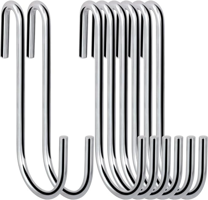 30 Pack 3 Inch S Hooks Heavy Duty Pan Pot Holder Rack Hooks Hanging Hangers S Shaped Hooks for Ki... | Amazon (US)