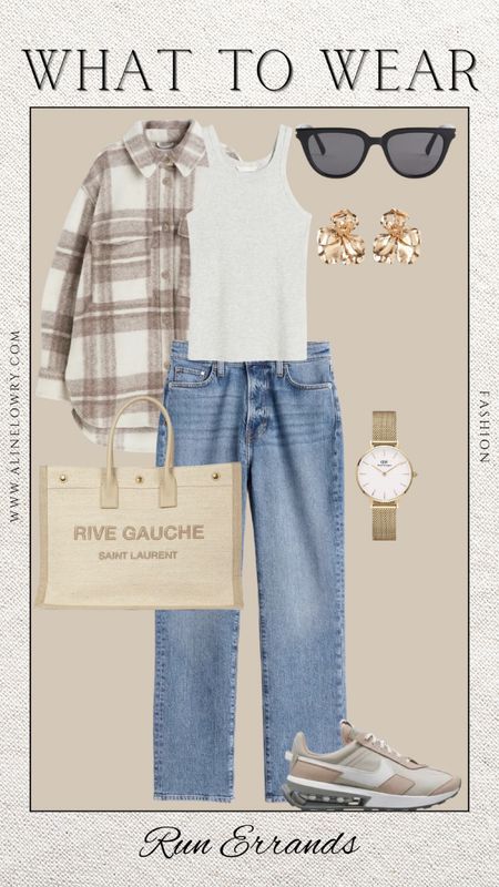 What to wear - Run errands. Comfortable and stylish outfit idea. #comfy #flannel #falloutfit 