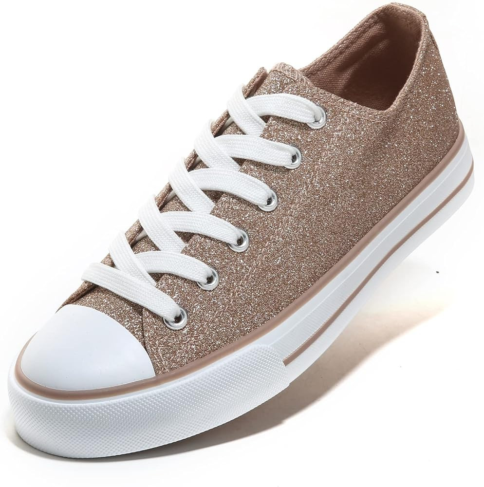 ANQILA Women Canvas Shoes Low Top Lace Up Canvas Sneakers Non Slip Shoes Casual Fashion Running L... | Amazon (US)