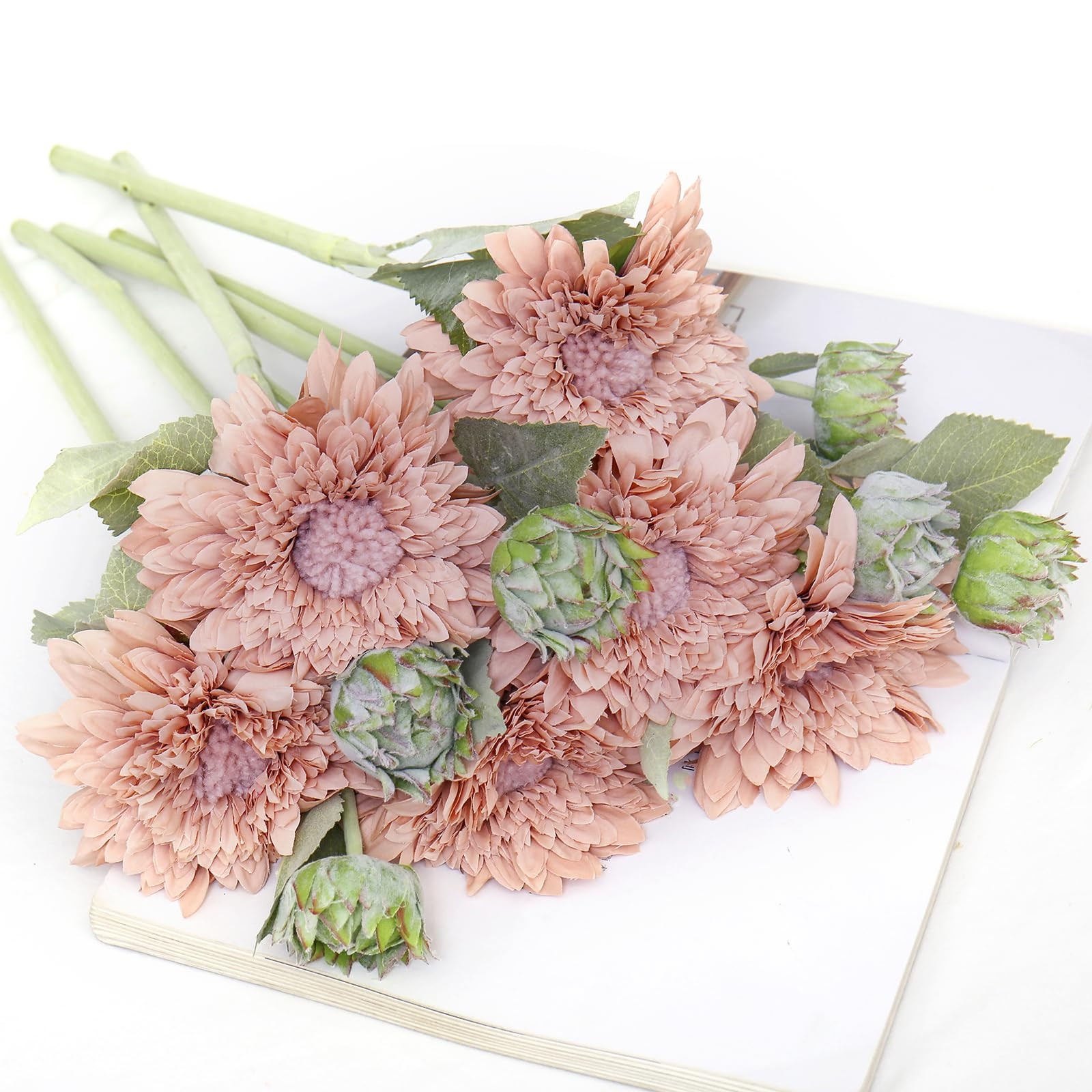 Kimura's Cabin 5Pcs Fake Sunflowers Artificial Silk Flowers Bouquet Long Stems Faux Sunflower Rea... | Amazon (US)