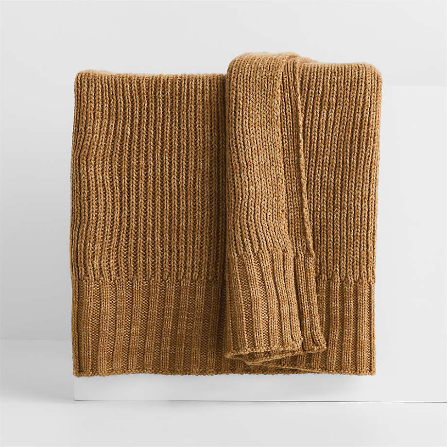 Equinox Verte Green Sweater Knit Christmas Throw Blanket 70"x50" + Reviews | Crate & Barrel | Crate & Barrel