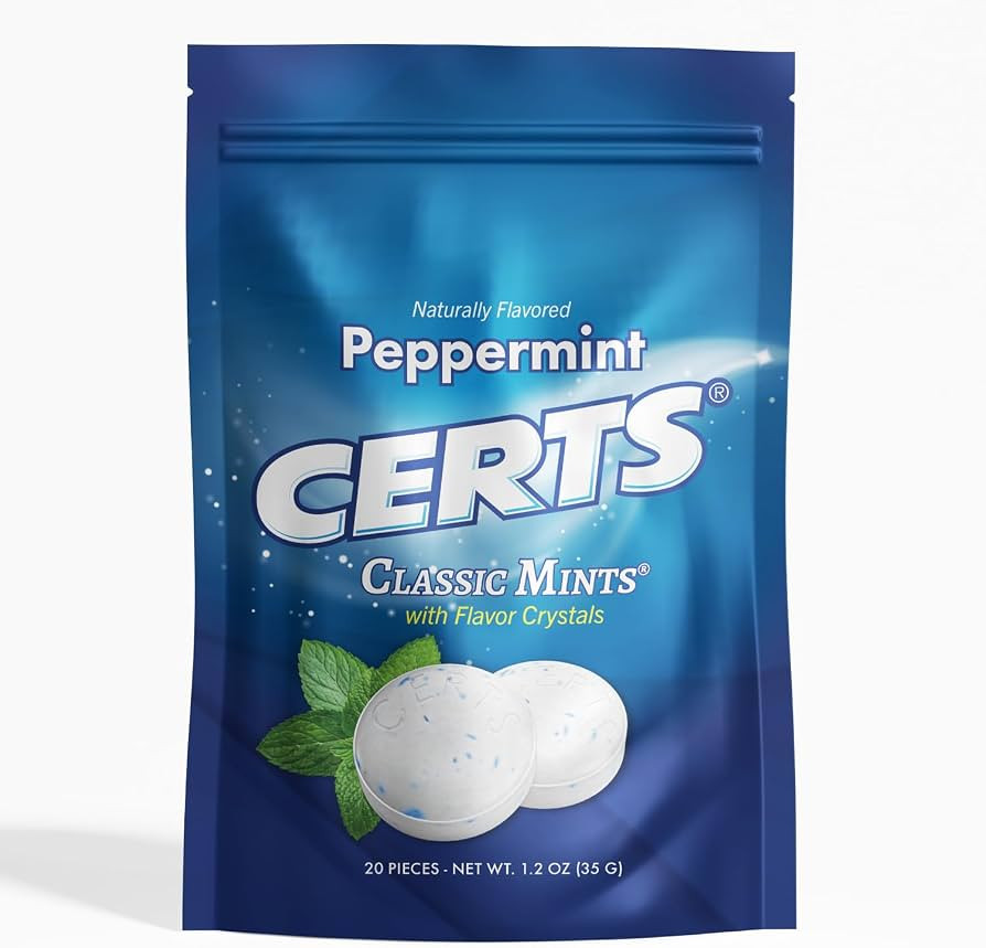 Certs Mints - Classic Fresh Breath Mint, Peppermint, Sugar Free, 20 Count | Amazon (US)