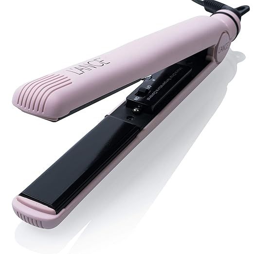 L'ange Hair Aplatir Blush Tourmaline Ceramic Flat Iron, Dual Voltage Temperature Control Infused ... | Amazon (US)