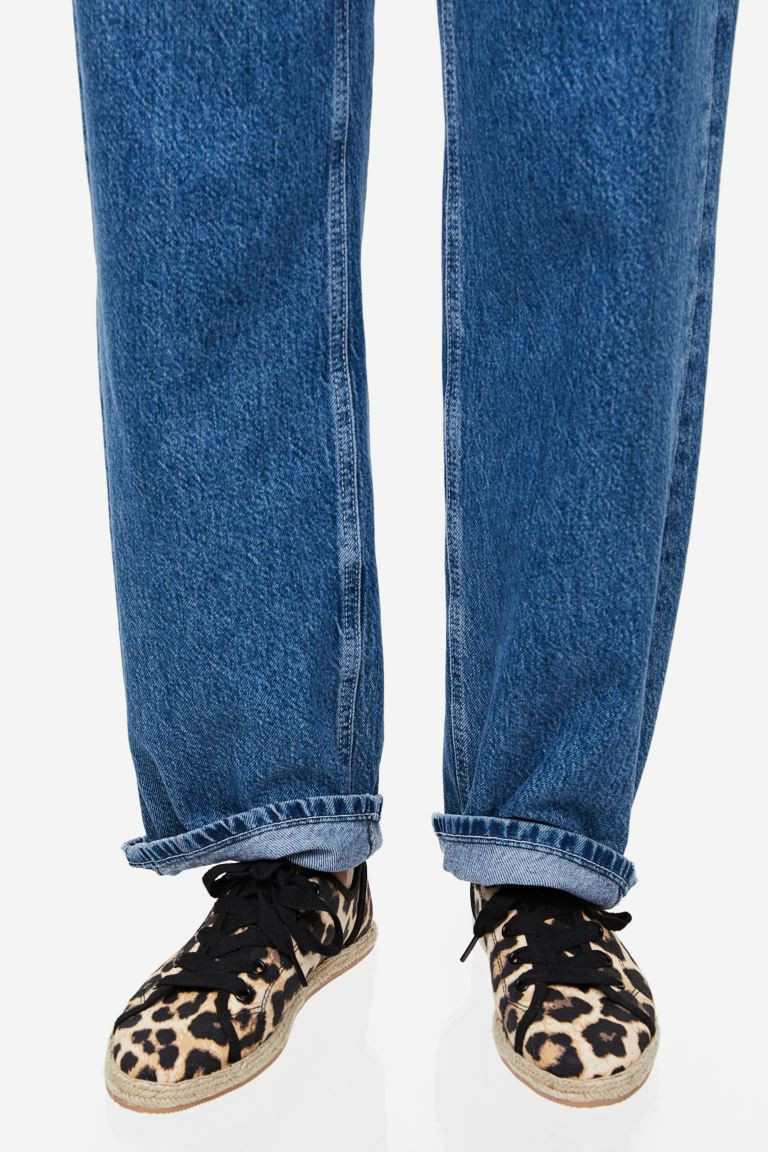 Espadrille Sneakers - Beige/leopard print - Ladies | H&M US | H&M (US + CA)