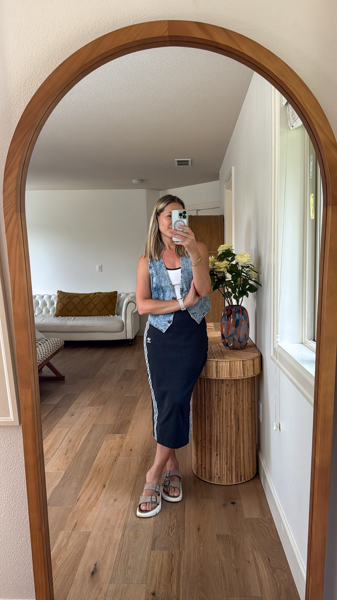 Easy casual look with this knit skirt & bra-top from adidas. Added a denim vest and my favorite chunky birkenstock sandals

Easy on the go outfit formula 🖤



#LTKSeasonal #LTKShoeCrush #LTKFindsUnder100