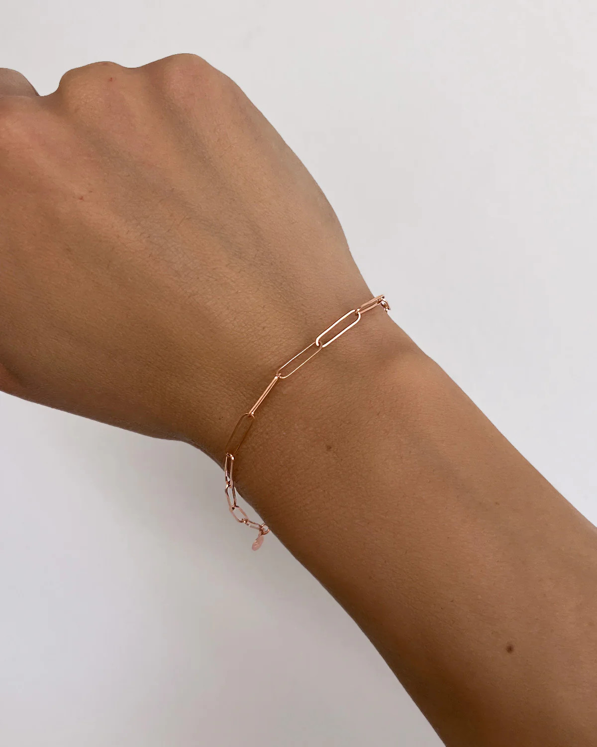 14k Gold Paper Clip Chain Bracelet - 7 | Zoe Lev Jewelry