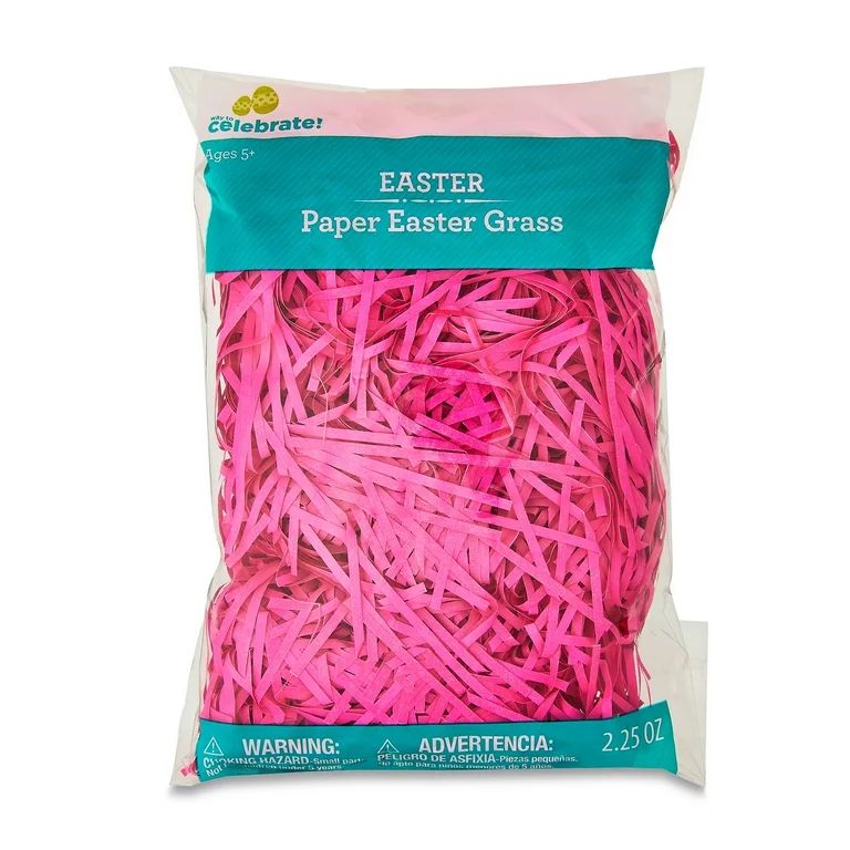 Easter Pink Paper Easter Grass, 2.25 oz, by Way To Celebrate | Walmart (US)