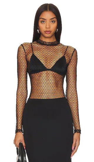 Aubree Lace Bodysuit in Black | Revolve Clothing (Global)