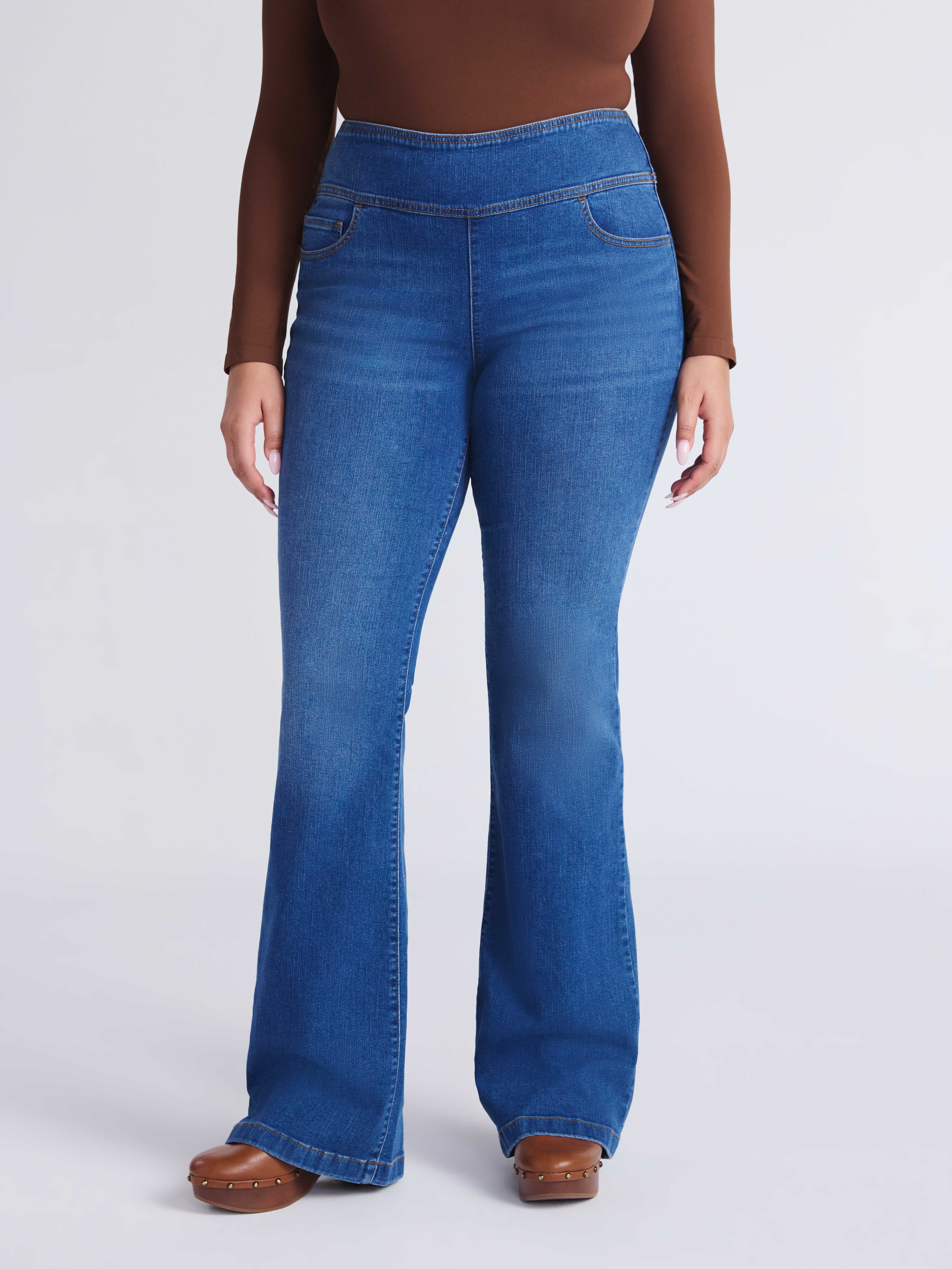 Sofia by Sofia Vergara Women's and Women's Plus Melisa Flare High Rise Pull On Jeans, 30.5", 32.5... | Walmart (US)