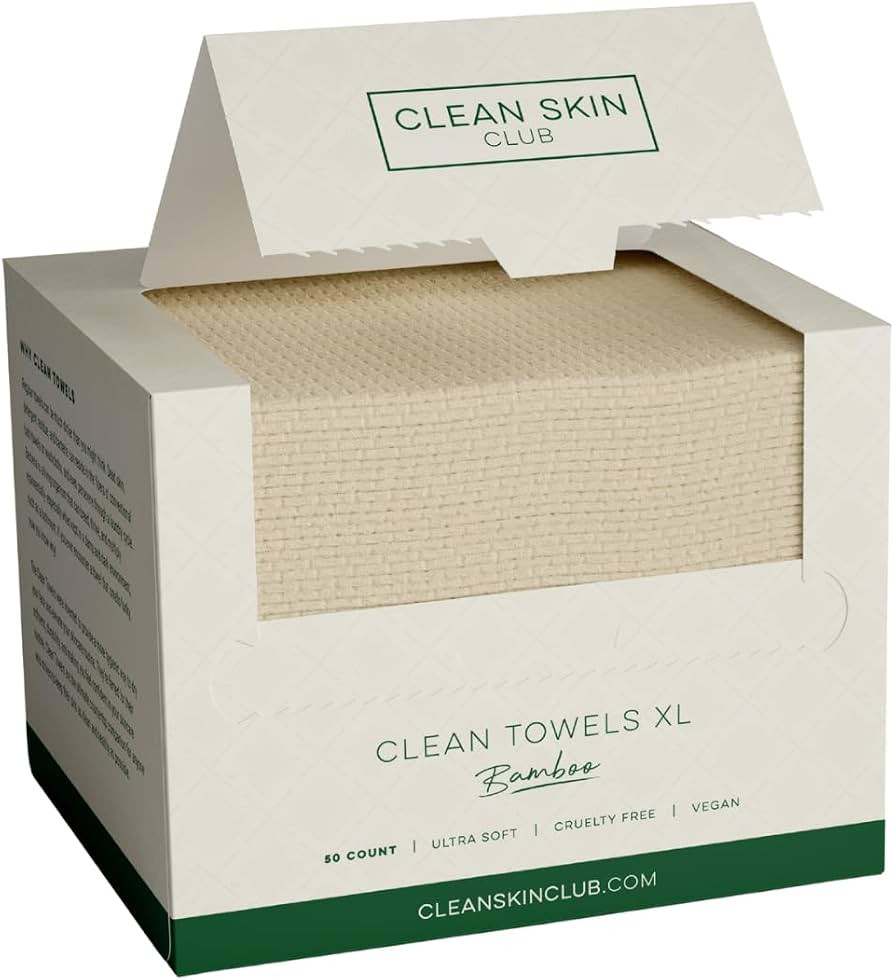 Clean Skin Club Bamboo Viscose Clean Towels\u00ae XL 100% USDA Biobased Face Towel, Disposable Fa... | Amazon (UK)