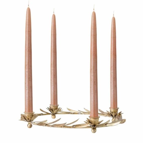Candle Holder Gold Wreath Advent Wreath Candlestick Decoration - Etsy | Etsy (US)