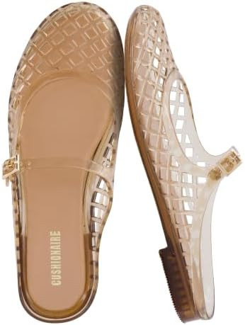 CUSHIONAIRE Java Casual Womens Jelly Flats with Adjustable Strap, Closed Toe Mary Janes Mule Desi... | Amazon (US)