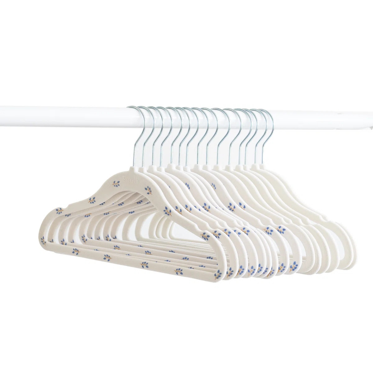 3 Sprouts -  Non-Slip Velvet Hangers for Baby Clothes - Pack of 30 - Blueberry & Cream | Wayfair North America