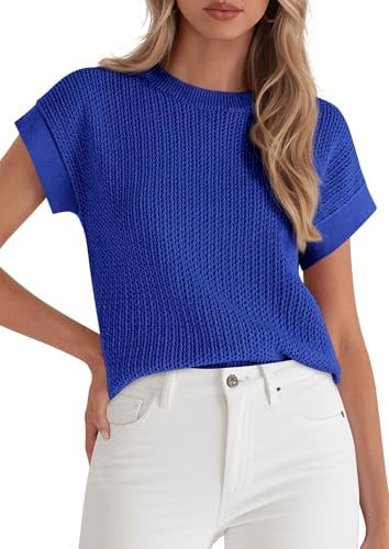 PRETTYGARDEN Women's 2026 Spring Fashion Sweater Vest Business Casual Crochet Tops Cap Sleeve Kni... | Amazon (US)