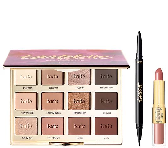 tarte Tartelette in Bloom Palette, Eyeliner & Lip Sculptor - QVC.com | QVC