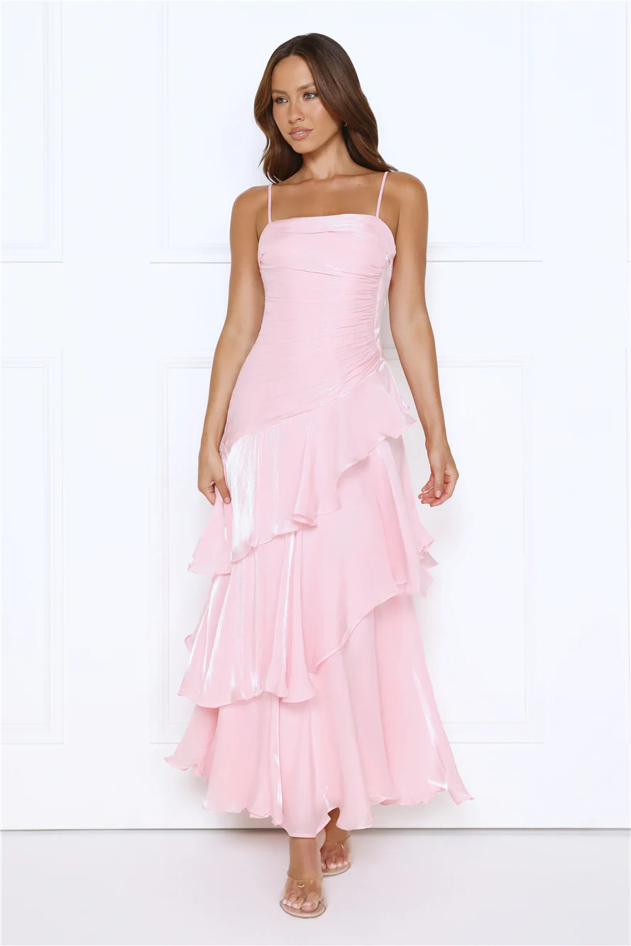 Peachy Glow Maxi Dress Pink | Hello Molly (US)