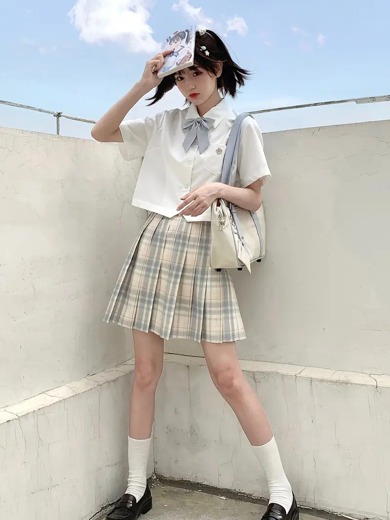 Plaid Print High Waist Pleated Skirt Cute Preppy Style Jk - Temu | Temu Affiliate Program