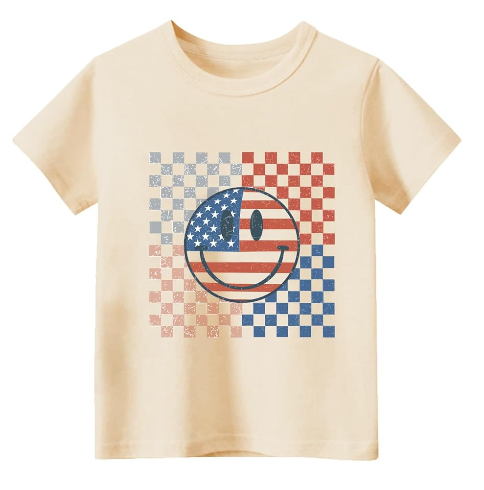 Toddler 4th of July Shirts Baby Boys Girls American Flag Patriotic T-Shirts Kids Cotton Tee Tops ... | Amazon (US)