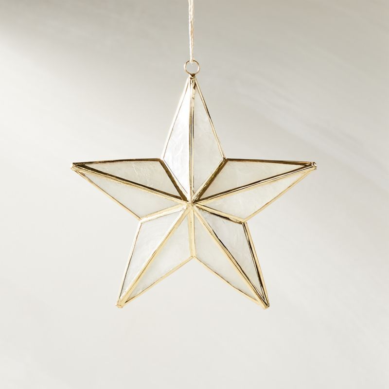 Capiz Gold Star Christmas Tree Ornament + Reviews | CB2 | CB2