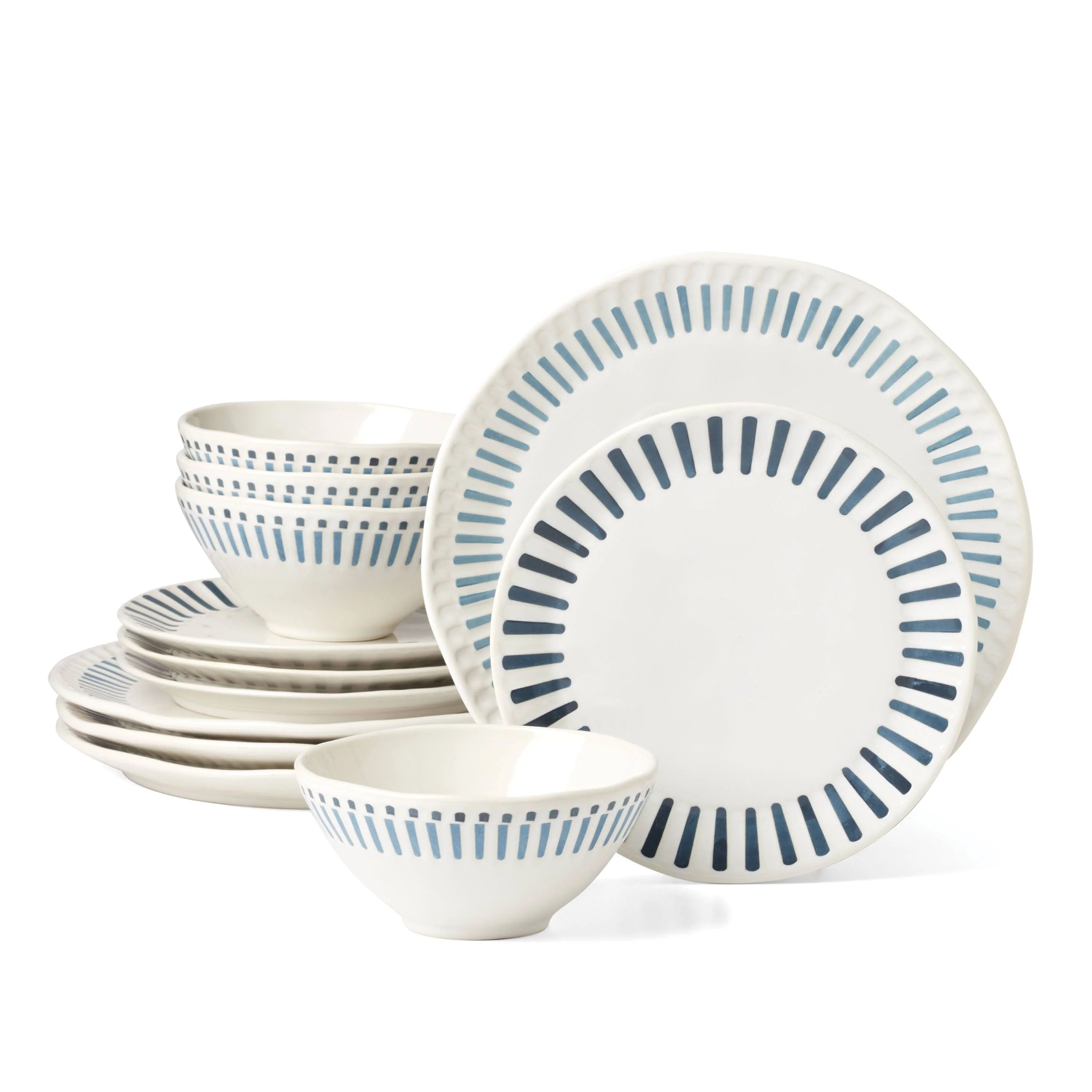 Oneida Entertain 365 12-Piece Artisanal Stoneware Dinnerware Set (Service for 4) | Walmart (US)
