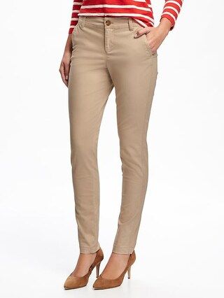 Old Navy Mid Rise Skinny Khakis For Women Size 0 Short - Rolled oats | Old Navy US