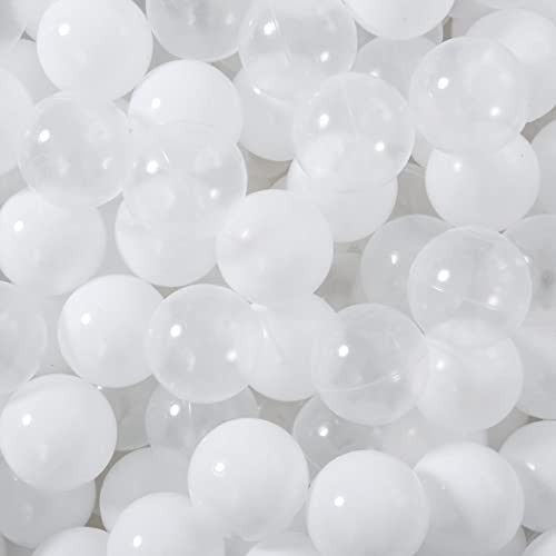 STARBOLO Ball Pit Balls - 2.75inches - Crush Proof Plastic Children's Toy Balls Macaron Ocean Balls Play Balls for Birthday Party Games Pool (White/Transparent), 50pcs. | Amazon (US)