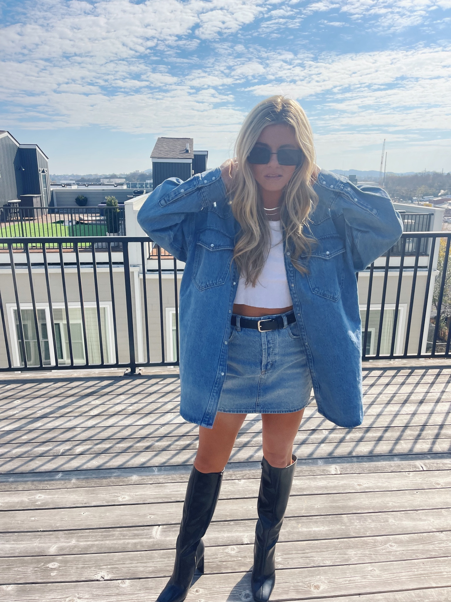 denim on denim 

boots are from zara but can’t link so linking both affordable and expensive options below 

#LTKfit #LTKshoecrush #LTKFind