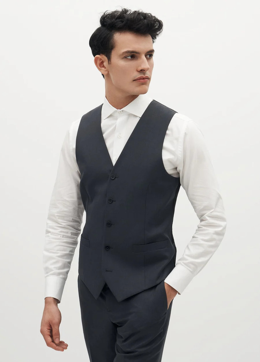 Charcoal Gray Suit Vest | SuitShop